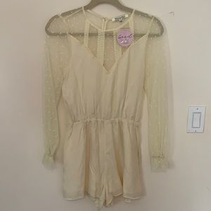 Blushing Heart Small Ivory Lace Bridal Romper